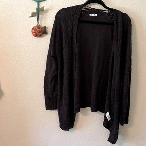 Black Maurice’s Open-Front Cardigan with Tie-Back Detail
